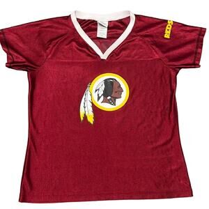 NFL team apparel vintage women’s v neck redskins Moss 89 Jersey large